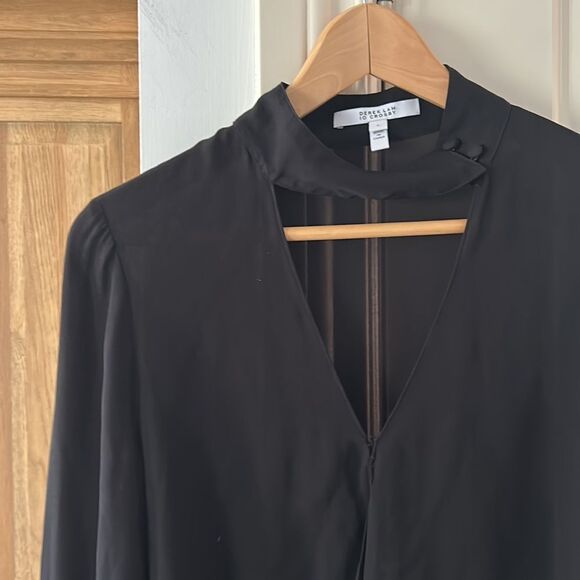 - Derek Lam 10 Crosby silk black high neck keyhole long sleeve blouse 6 - Picture 3 of 11
